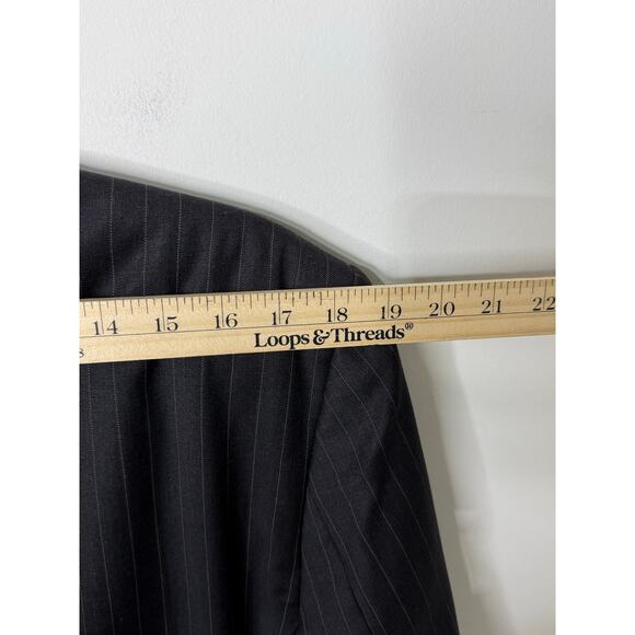 Lauren Ralph Lauren Sport Coat Men 46L Gray Pinstripe Wool Blazer Old Money - Picture 9 of 11
